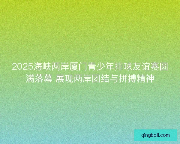 2025海峡两岸厦门青少年排球友谊赛圆满落幕 展现两岸团结与拼搏精神