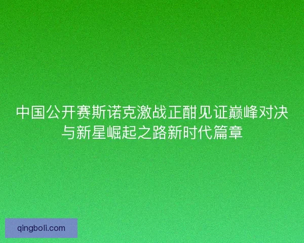 中国公开赛斯诺克激战正酣见证巅峰对决与新星崛起之路新时代篇章